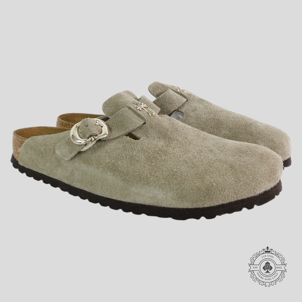 Chrome Hearts Birkenstock Slides Mules in Taupe