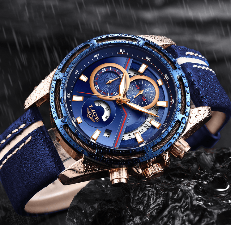 Men's Watch Chronometers Day View Fluorescent Pointers Unique Design waterproof