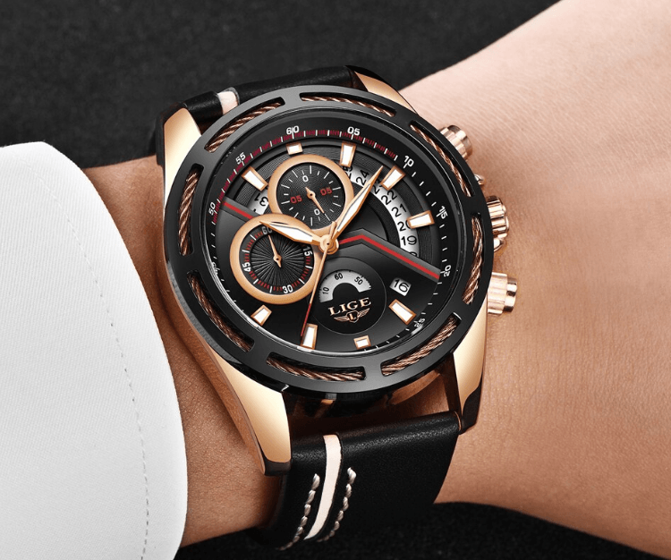 Men's Watch Chronometers Day View Fluorescent Pointers Unique Design waterproof