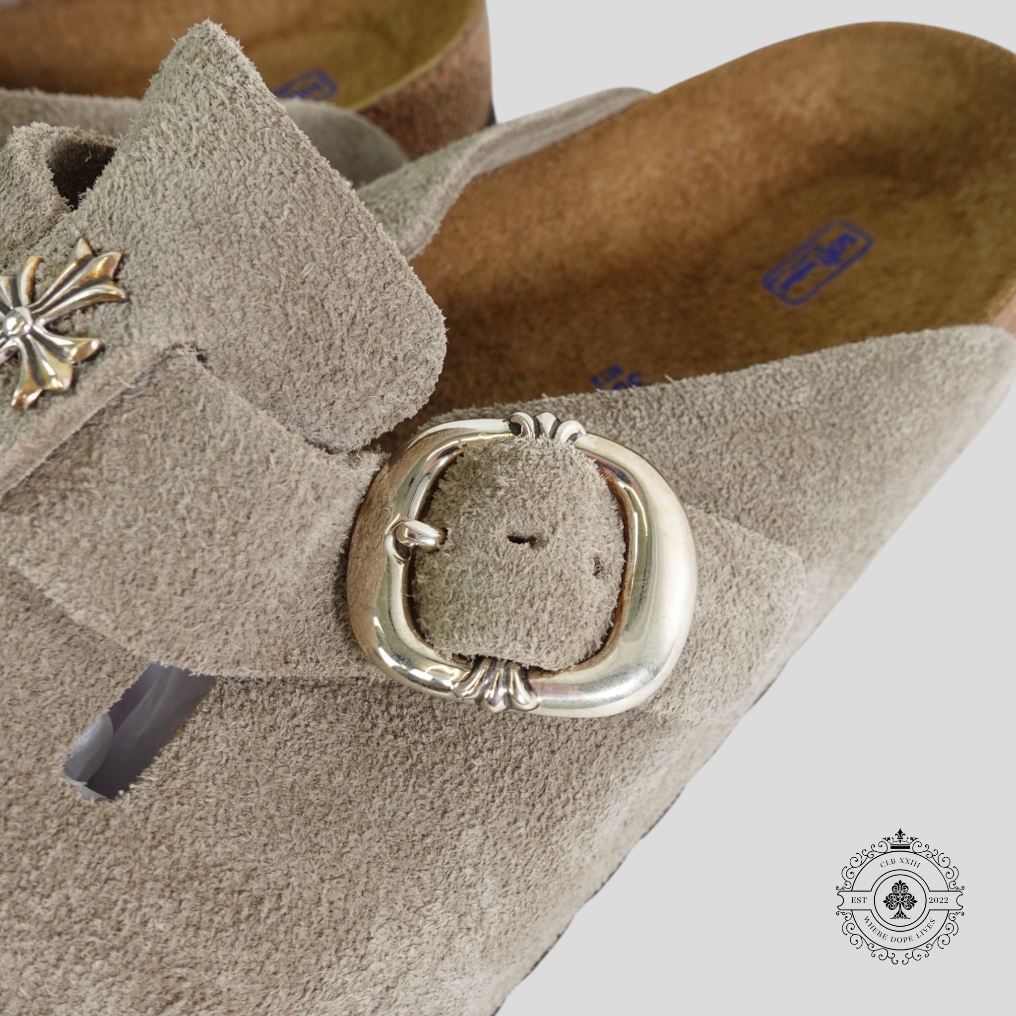 Chrome Hearts Birkenstock Slides Mules in Taupe