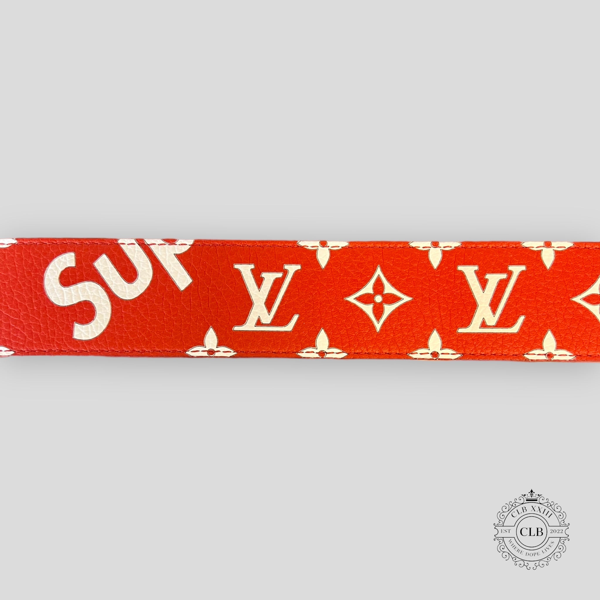 LOUIS VUITTON X SUPREME INITIALES BELT RED