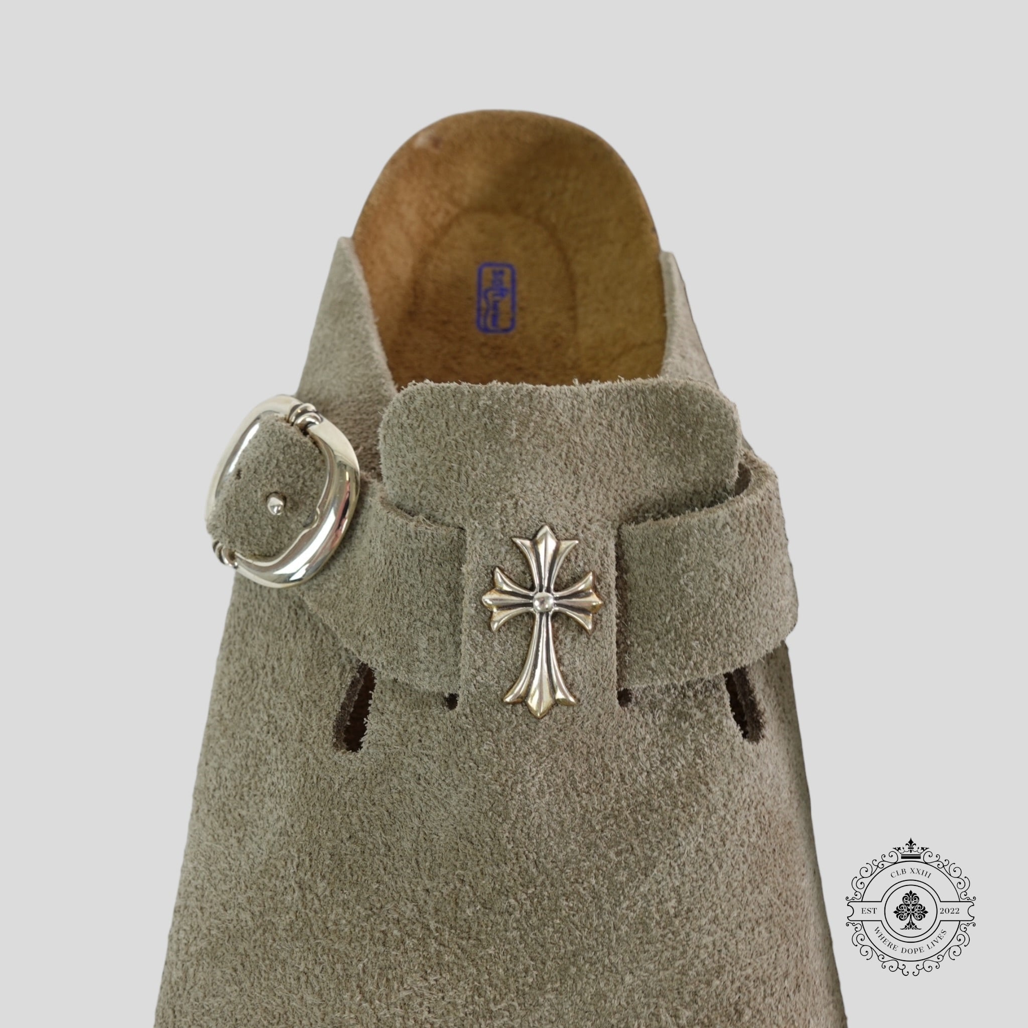 Chrome Hearts Birkenstock Slides Mules in Taupe