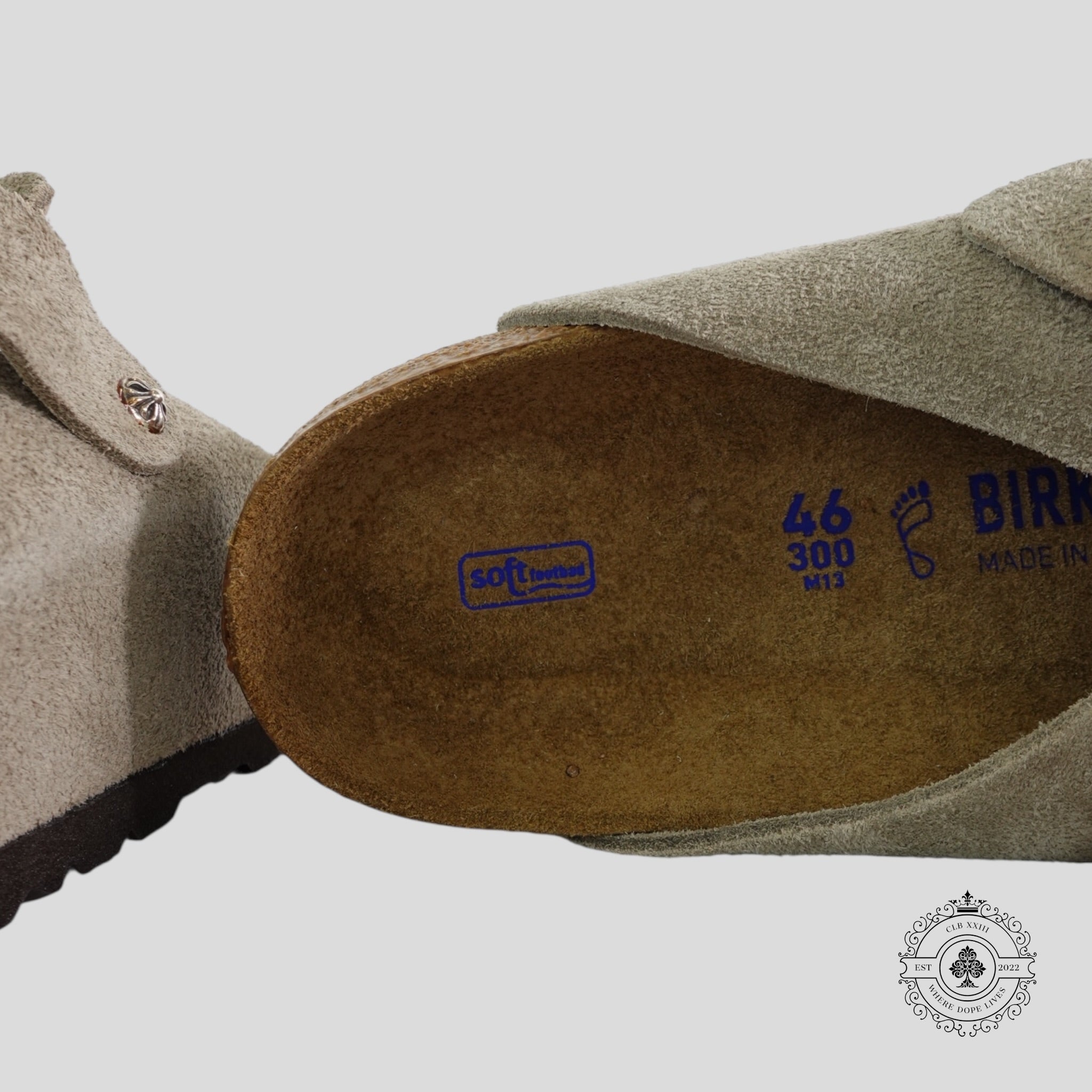 Chrome Hearts Birkenstock Slides Mules in Taupe