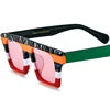 Borregls Multicolor Matte Acetate Polarized Sunglasses Women Brand Designer Oversize Big Square Sun Glasses Men Shades 19374T