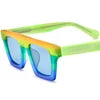 Borregls Multicolor Matte Acetate Polarized Sunglasses Women Brand Designer Oversize Big Square Sun Glasses Men Shades 19374T
