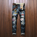 Factory Direct Sale Famous Brand Custom Button Mens Pantalones Designer Boyfriend Blue Regular Stacked Jeans Denim Pants for Men