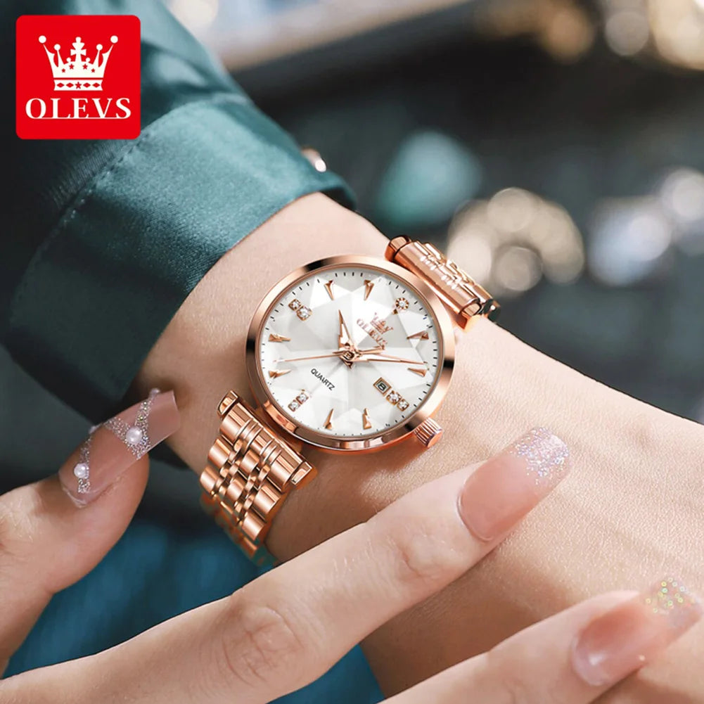 OLEVS 5536 Fashion Elegant Fancy Famous Designer Waterproof Stainless Steel Female Wrist Luxury Brand Ladies Quartz SmartWatch