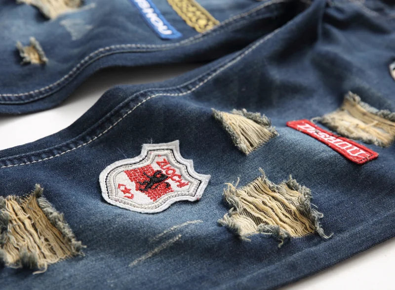 Factory Direct Sale Famous Brand Custom Button Mens Pantalones Designer Boyfriend Blue Regular Stacked Jeans Denim Pants for Men