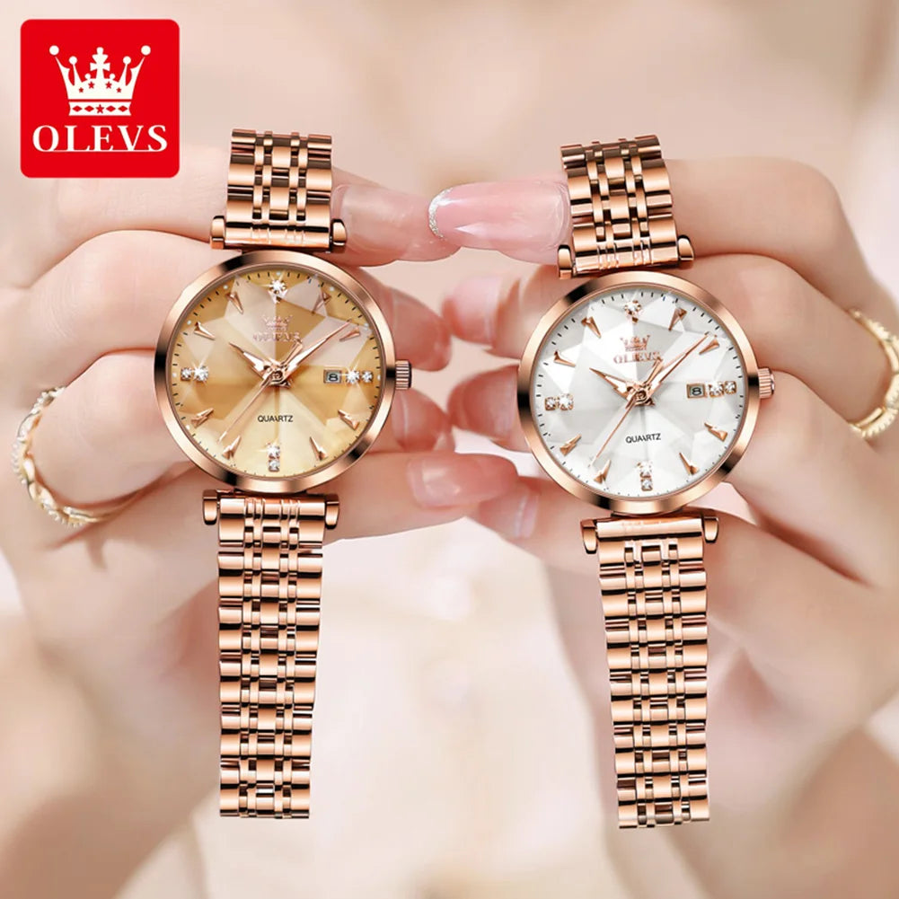 OLEVS 5536 Fashion Elegant Fancy Famous Designer Waterproof Stainless Steel Female Wrist Luxury Brand Ladies Quartz SmartWatch