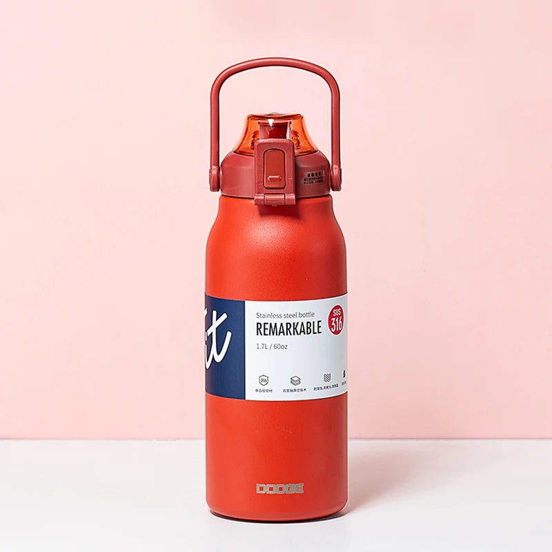 Tumbler Thermo Bottle Large Capacity With Straw Stainless Steel Thermal Water Bottle Cold and Hot Thermos Cup