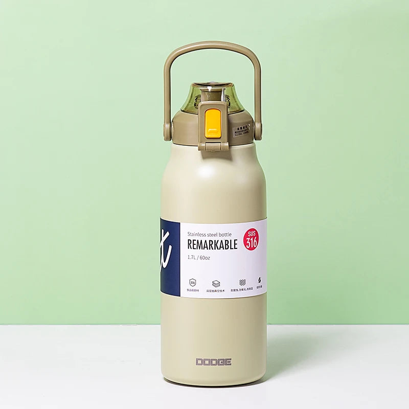 Tumbler Thermo Bottle Large Capacity With Straw Stainless Steel Thermal Water Bottle Cold and Hot Thermos Cup