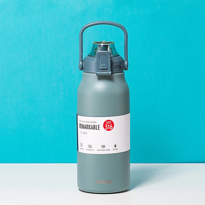 Tumbler Thermo Bottle Large Capacity With Straw Stainless Steel Thermal Water Bottle Cold and Hot Thermos Cup