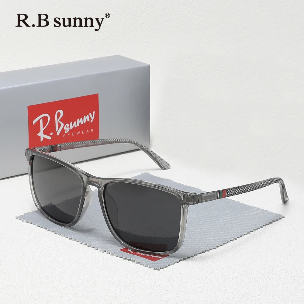 Classic Rectangle Sunglasses For Men Women Driving Fishing UV400 Protection Eyewear Polarized Fashion Glasses