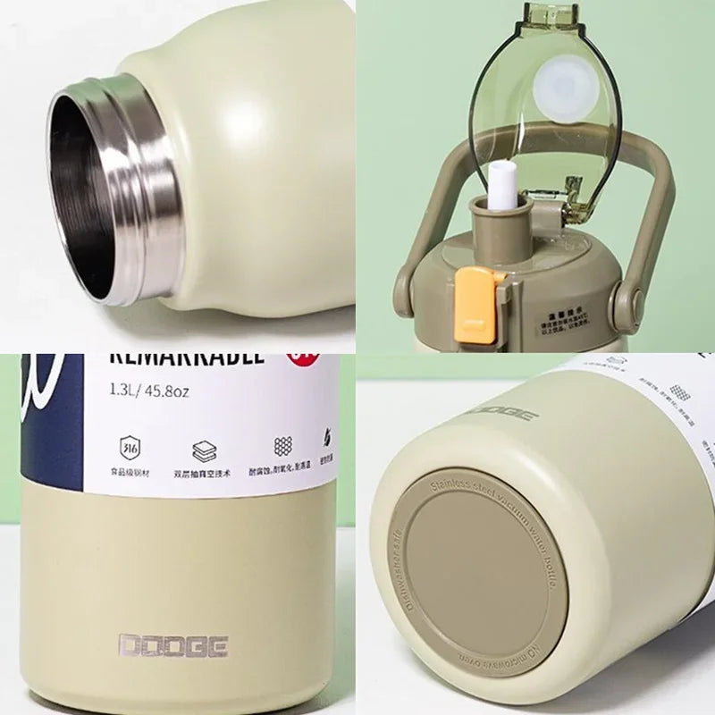 Tumbler Thermo Bottle Large Capacity With Straw Stainless Steel Thermal Water Bottle Cold and Hot Thermos Cup