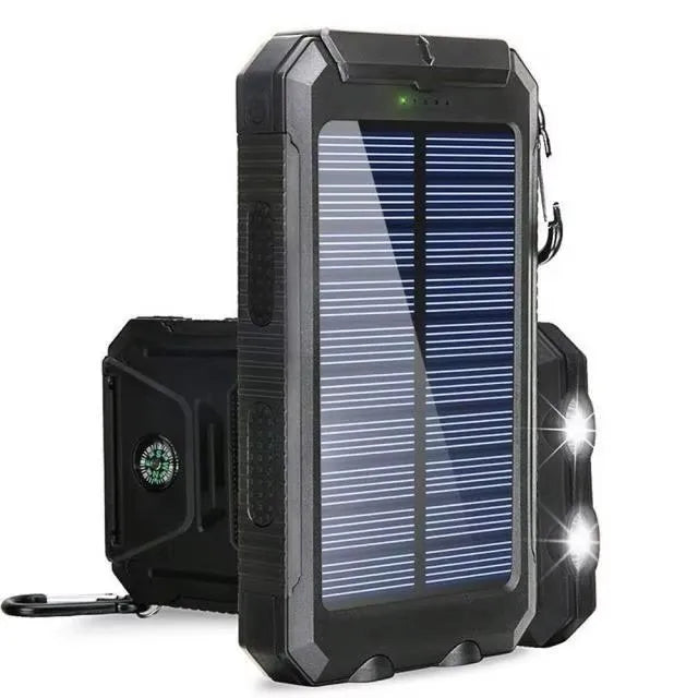 Solar Power Bank External Battery Charger Strong Light LED Light for All Smartphones
