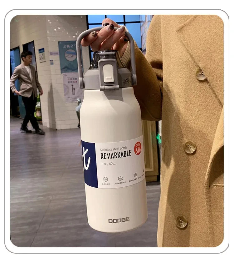 Tumbler Thermo Bottle Large Capacity With Straw Stainless Steel Thermal Water Bottle Cold and Hot Thermos Cup