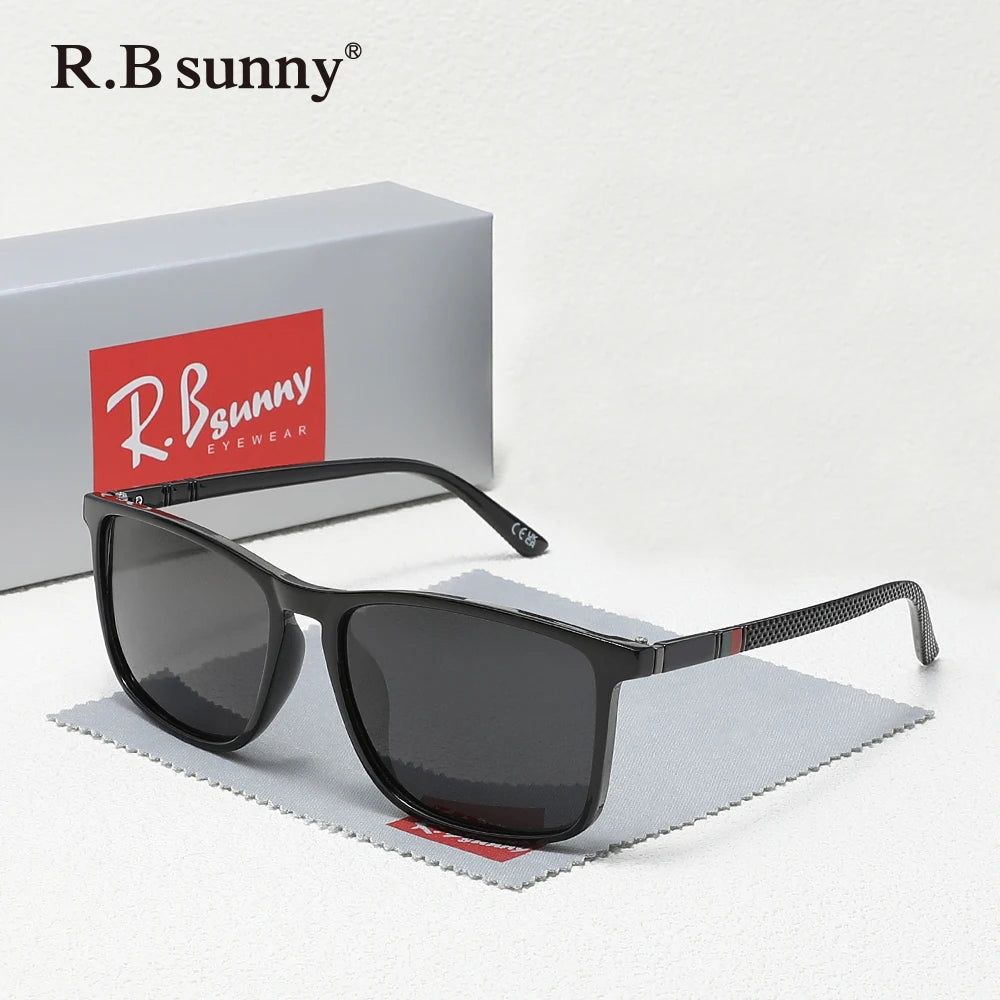 Classic Rectangle Sunglasses For Men Women Driving Fishing UV400 Protection Eyewear Polarized Fashion Glasses