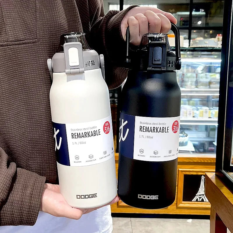 Tumbler Thermo Bottle Large Capacity With Straw Stainless Steel Thermal Water Bottle Cold and Hot Thermos Cup
