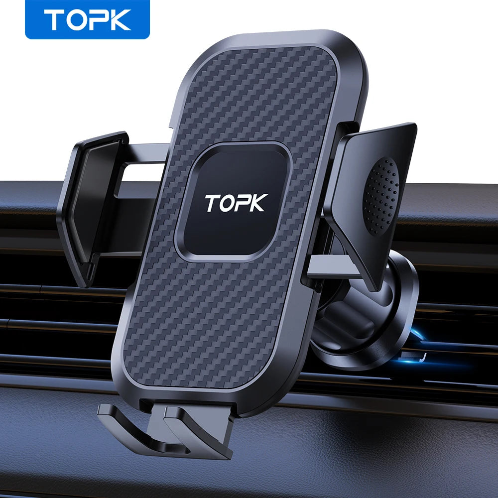 Car Phone Holder Mount Auto Locking Universal Phone Stand Holder with Hook Clip for Car Air Vent