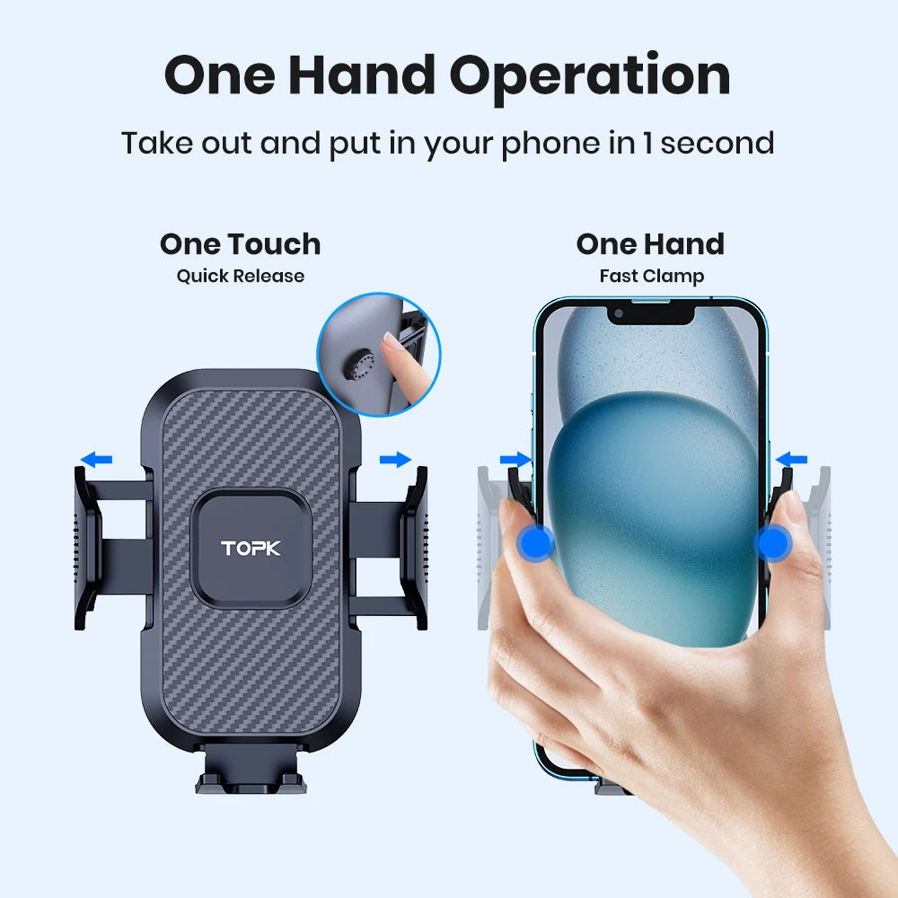 Car Phone Holder Mount Auto Locking Universal Phone Stand Holder with Hook Clip for Car Air Vent