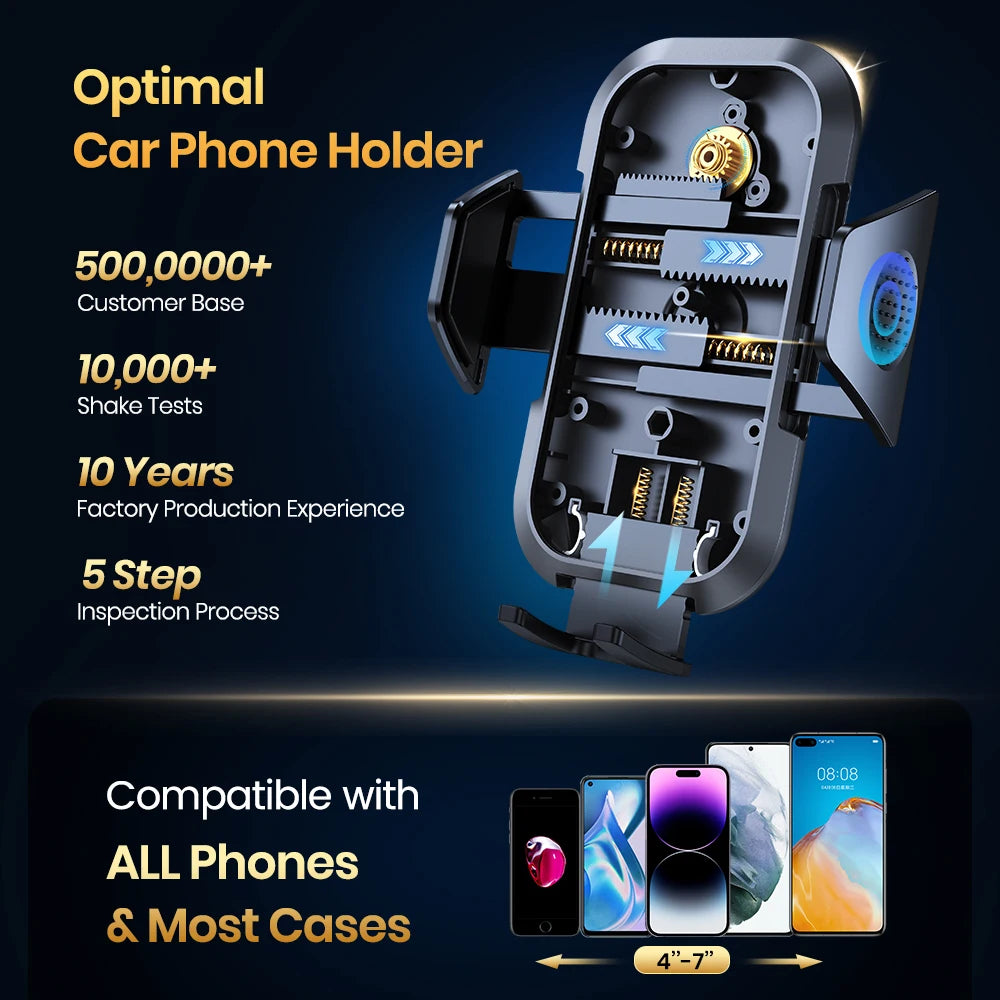 Car Phone Holder Mount Auto Locking Universal Phone Stand Holder with Hook Clip for Car Air Vent