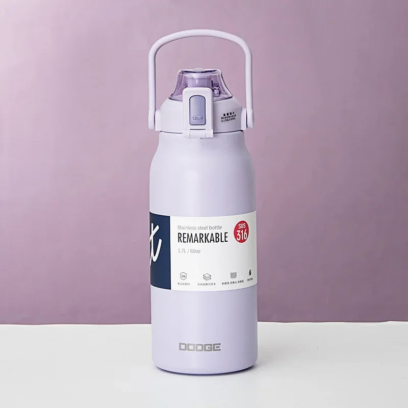 Tumbler Thermo Bottle Large Capacity With Straw Stainless Steel Thermal Water Bottle Cold and Hot Thermos Cup